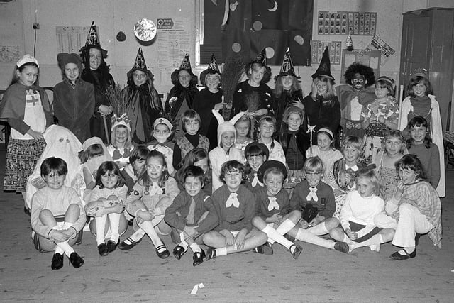 Halloween time at Skegby Brownies in the early seventies.