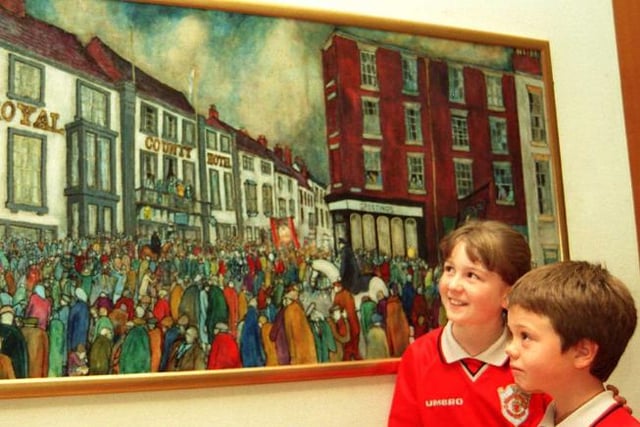 Edward and Sarah Brown, aged six and 11 from Sprotbrough at the Doncaster Museum and Art Gallery in 1998.