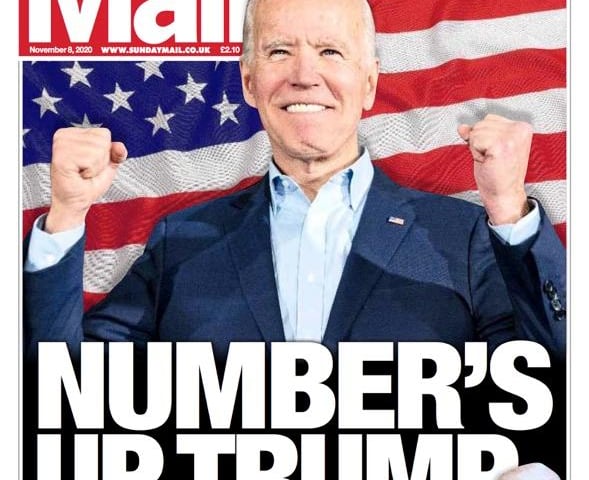 The Sunday Mail in Glasgow pokes fun at Trump in its second subdeck