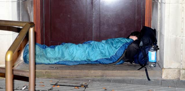 A rough sleeper in Sheffield city centre – the sight is more stark since the Covid-19 pandemic