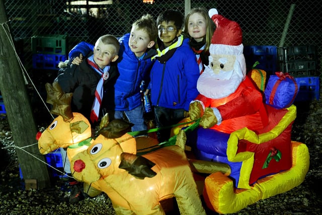 Youngsters enjoying the Winter Wonderland at Hesley Wood Scout Activity Centre, left to right: Charlie Tait, Sam Rimmer, Amaan Khan and Tilley McQueen from Norton Beevers and Cubs, December 8, 2013