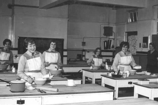 A domestic science class at High Storrs School in 1963 