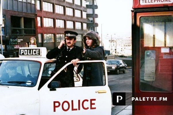 Police in Sheffield city centre - 1981
