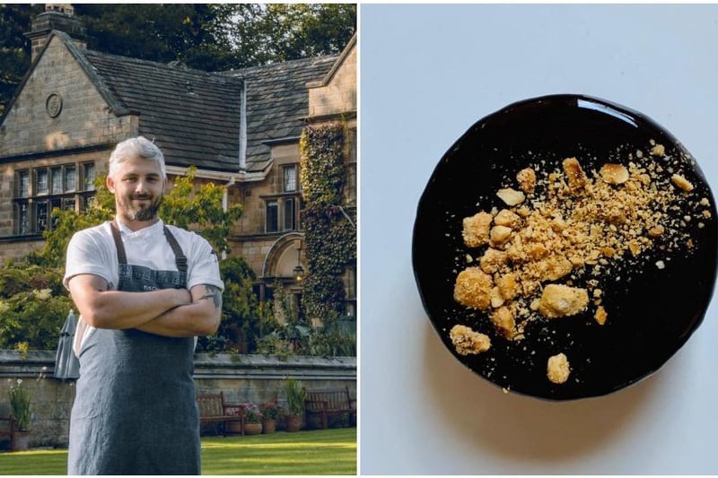 Nathan Wall and his chocolate hazelnut/caramel dessert. Picture courtesy of Fischer's of Baslow