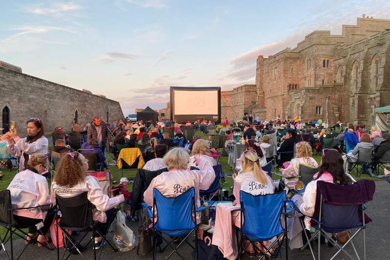 Grease fans settle down for a great night within the grounds of Bamburgh Castle on Saturday, August 14, 2021.