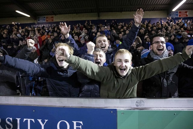 1,154 Pompey fans made the midweek trek to Sincil Bank in January. 8,983 fans were there in total - but it was Blue'  travelling party who enjoyed a 2-0 win.