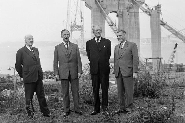 Forth Road Bridge visited by Prime Minister Harold MacMillan