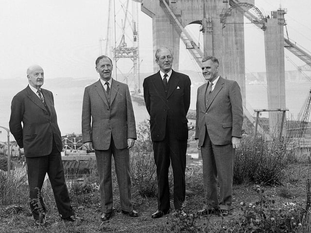 Forth Road Bridge visited by Prime Minister Harold MacMillan
