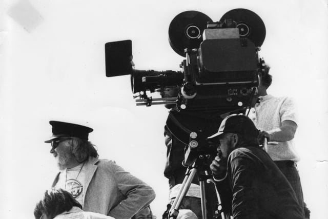 Director Ken Russell with the camera during the filming Tommy at South Parade Pier