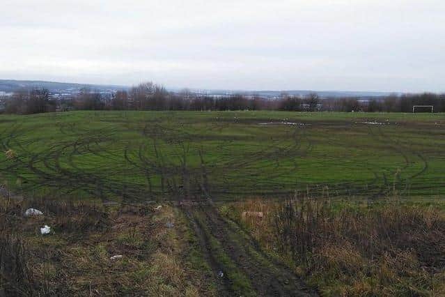 Sheffield Council is looking at how Skye Edge Fields can be made safer. South Yorkshire Police photos show the damage caused by cars using it as a race track (credit: Sheffield South East NHP)