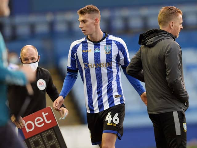 Liam Shaw leaves the field after his full Sheffield Wednesday debut against Middlesbrough.
