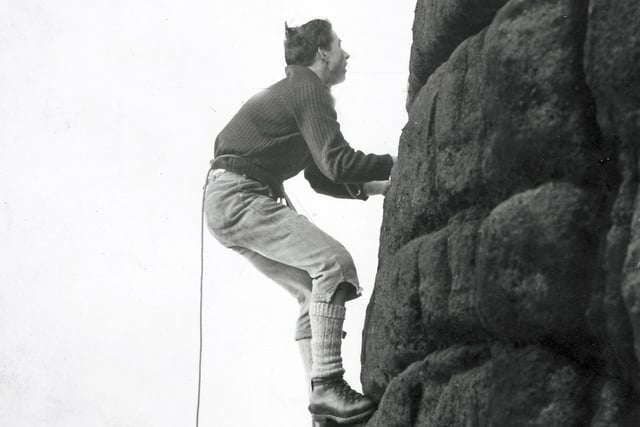 Rock climbing Stanage Edge - 1962