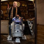 Former Sheffield DJ and Star Wars superfan Ricky Butler built a fully working model of the film’s ‘droid’ R2D2. Pictures: SWNS