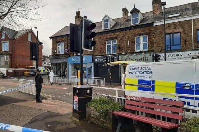 A large police cordon was put in place in the Hunters Bar area after the sex attack