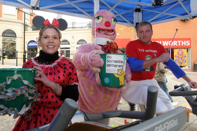 Fitness First team raised money for children in need in 2007  l to r  Victoria Blount, Dave Carrick and Mickey Fidler.