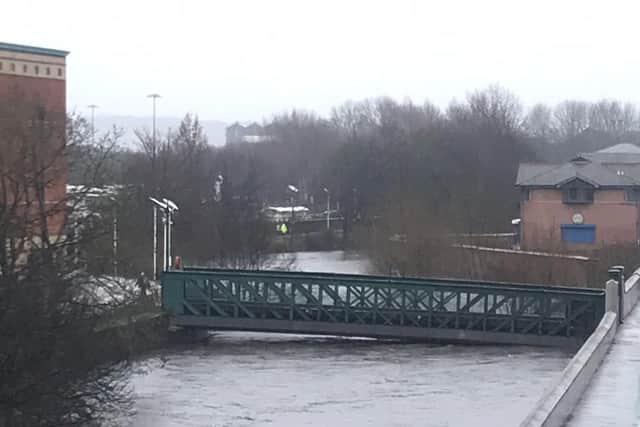 Water continues to rise at the River Don near Meadowhall, as Sheffield remains on a flood watch on Sunday afternoon.