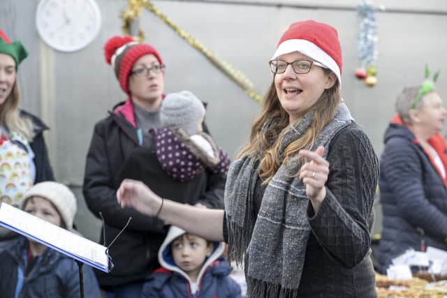 Heeley City Farm usually hosts a Christmas fair but the event this year has been cancelled. Mums choir sing Xmas carols at the 2018 fair.