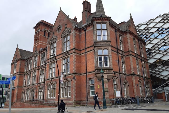 Pictured is the preserved section of the old Jessop Hospital building, now part of Sheffield University's music department.