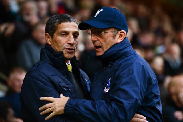 Tony Pulis and Chris Hughton will face each other as Nottingham Forest host Sheffield Wednesday. (Photo by Jamie McDonald/Getty Images)