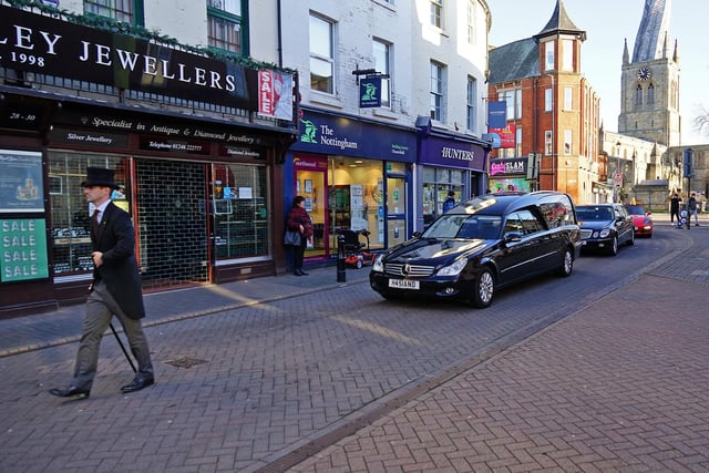 On Wednesday morning, Mr Bradley made his final journey. The funeral cortege passed the town centre shop he founded, Stuart Bradley Jewellers, before a service at the Annunciation Church.
