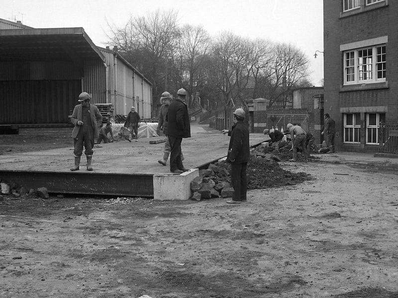 Work taking place on the culvert in the 70s.