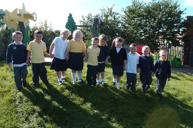 All these children were starting at Golden Flatts Primary School in September 2005.