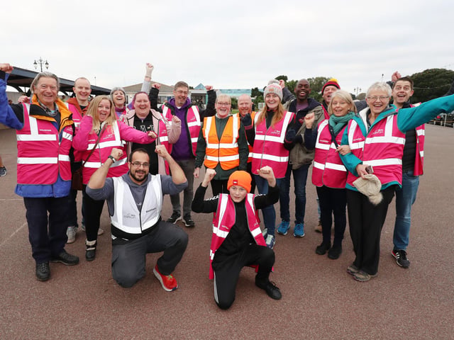 Southsea parkrun volunteers. Picture: Stuart Martin (220421-7042)