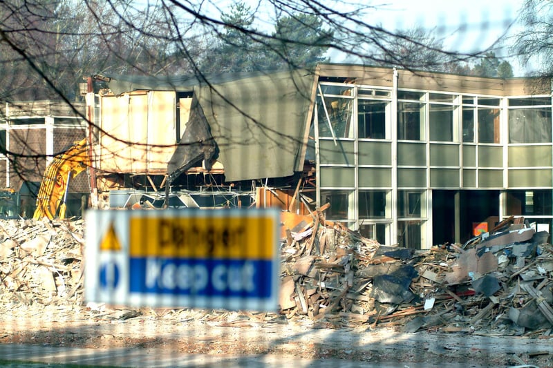 Demolition when it started at the old Hartland campus.