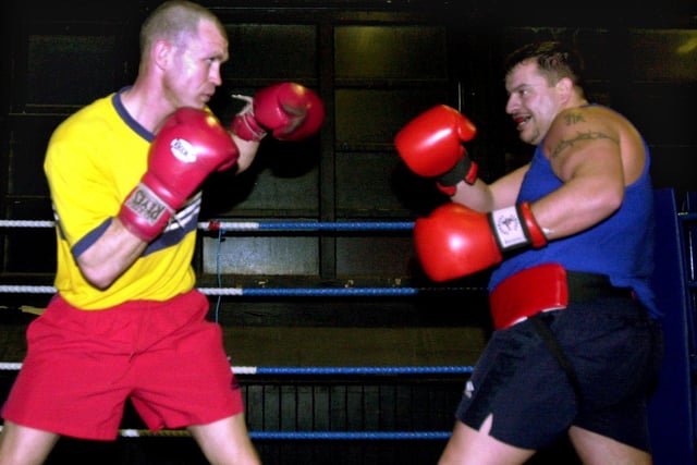 Boxer Matt Mowat (left) in training at Sheffield Boxing Centre, Hillsborough for his last ever fight before he turns to coaching