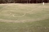A South Yorkshire police picture of the damage done to one of the greens at Concord Park, Shiregreen