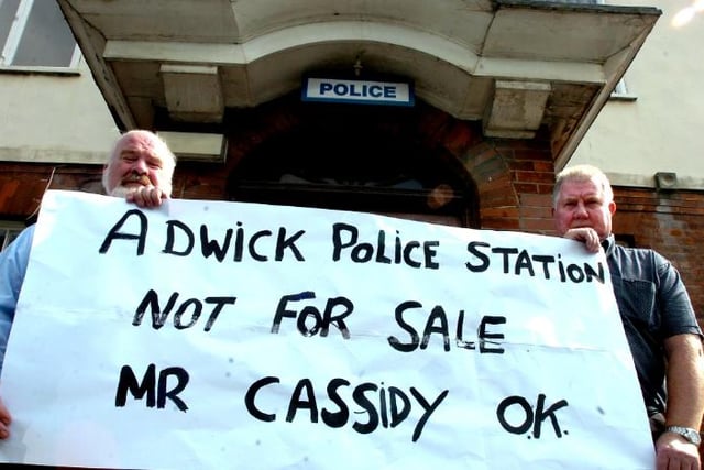 Protest at the planned closure of Adwick Police station in 2006.