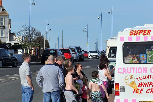 The queue for ice creams at Seaton eight years ago.