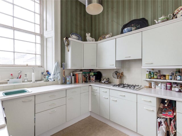 The kitchen is fully equipped with everything you would need, from storage space to a gas cooker, and nearby the property is the choice of a Waitrose supermarket, Sainsburys and M&S supermarket as well to do your shopping