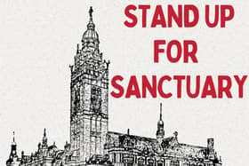 Leaflet for the rally. Campaigners are planning to protest threats to people seeking sanctuary and urge leaders to reaffirm Sheffield as a City of Sanctuary.