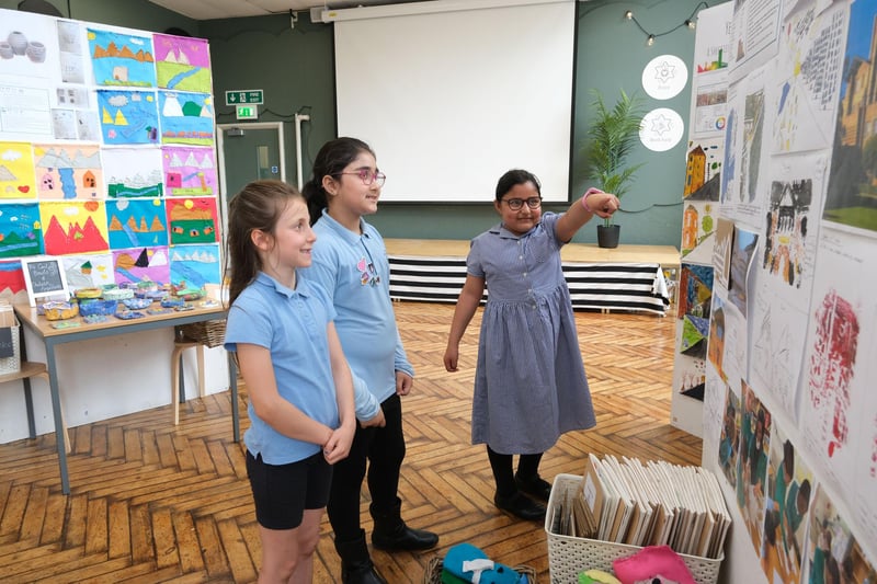 Nether Edge Primary School held its annual art exhibition. Children take a  look at the work on display