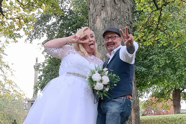 Louise and her partner Chris Pearce nipped out by themselves to the borders to get married, made their own cake, took their own photographs, then spent a couple of days in a French-style caravan.