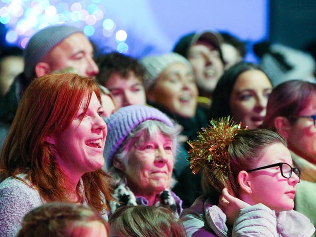 Crowds flocked to see the Christmas lights switch on in Palmerston Road, Southsea. Picture: Chris Moorhouse (251121-39).