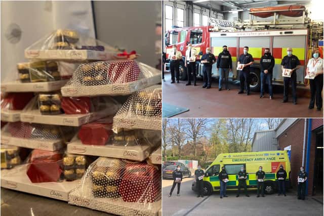 The An Nasiha group in Sheffield presented gifts of thanks to the city's emergency services