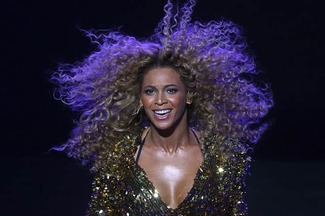 GLASTONBURY, ENGLAND - JUNE 26:  Beyonce performs on the main Pyramid Stage at the Glastonbury Festival site at Worthy Farm, Pilton on June 26, 2011. This year's festival features headline acts U2, Coldplay and Beyonce. The festival, which started in 1970 when several hundred hippies paid 1 GBP to watch Marc Bolan, has grown into Europe's largest music festival attracting more than 175,000 people over five days.  (Photo by Matt Cardy/Getty Images)