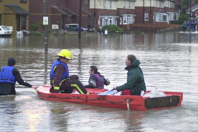 Catcliffe floods, Rotherham in November 2000