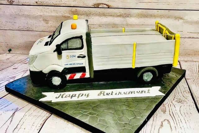 This impressive truck-shaped cake was made by Gail Rennie