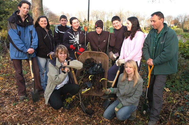 A 2006 memory which shows Monkwearmouth School students tree planting and tending to the shrubs in Roker Park.