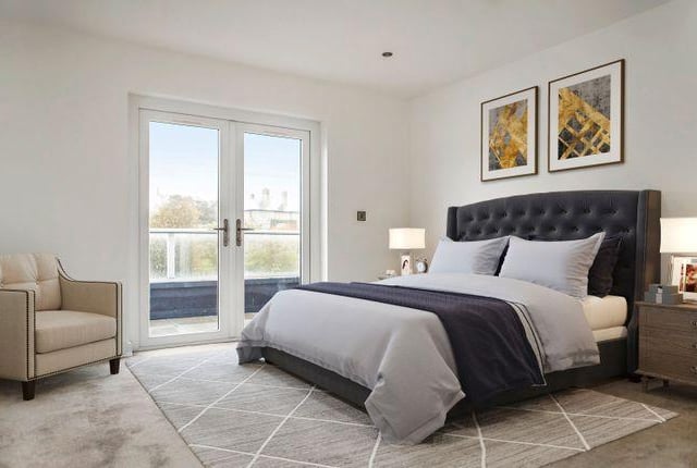 One of the penthouse's two bedrooms.