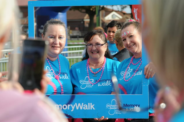 Walkers set out from Bents Park to take part in the Alzheimer Society's Memory Walk.