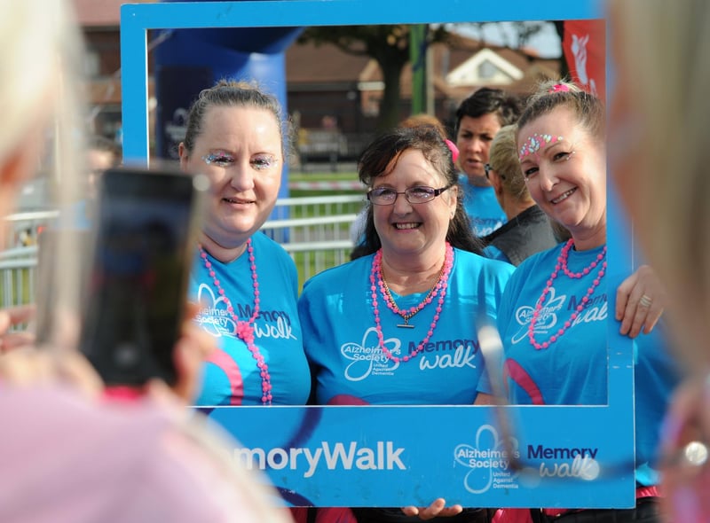 Walkers set out from Bents Park to take part in the Alzheimer Society's Memory Walk.