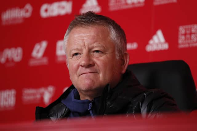 Chris Wilder manager of Sheffield Utd during the weekly press conference at the Steelphalt Academy, Sheffield. Simon Bellis/Sportimage