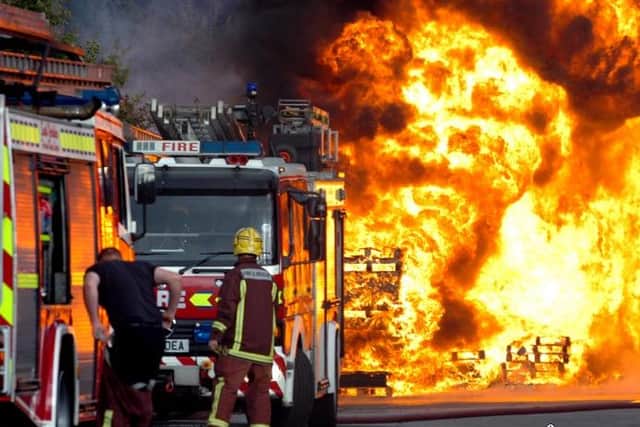 A warehouse was set alight in an early hours of the morning arson attack, firefighters have revealed today. This file picture shows South Yorkshire fire fighters in action at a past incident