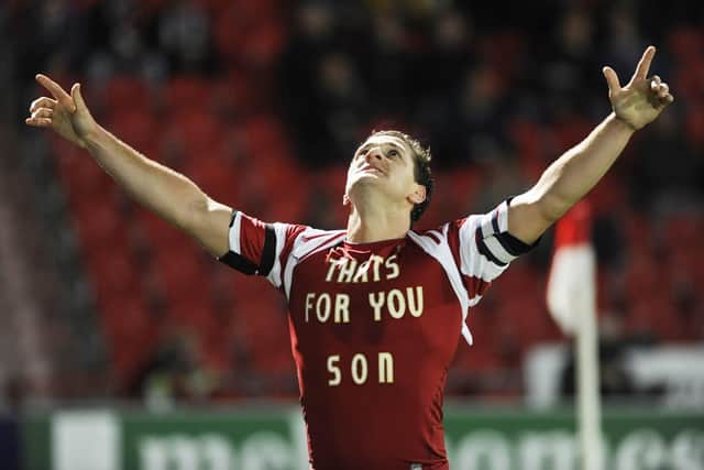 Billy Sharp paid tribute to his son Luey with a message on his shirt - a gesture repeated by his son Milo this weekend: Steve Uttley