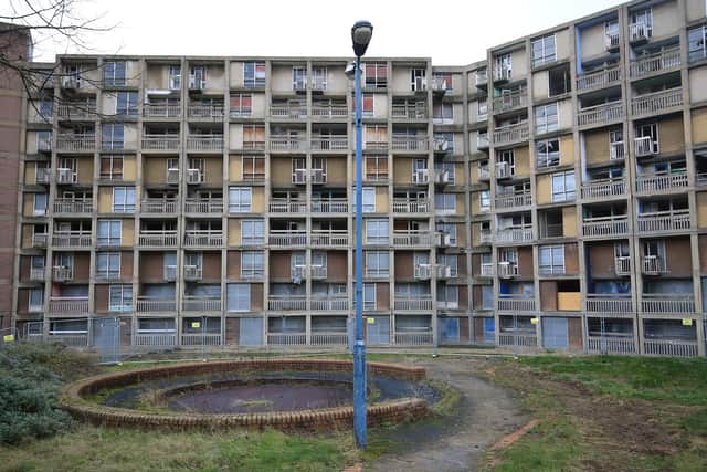 The flats at Park Hill were left boarded up for many years. Picture: Chris Etchells