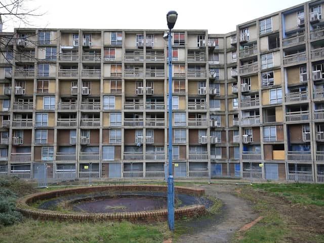 The flats at Park Hill were left boarded up for many years. Picture: Chris Etchells